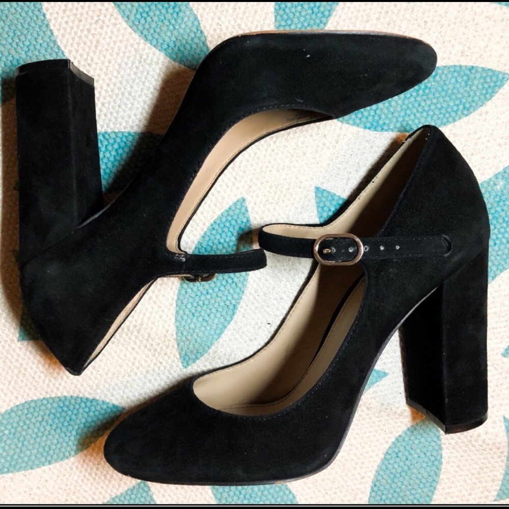Vince Camuto Block Heel Suede Mary Janes 7